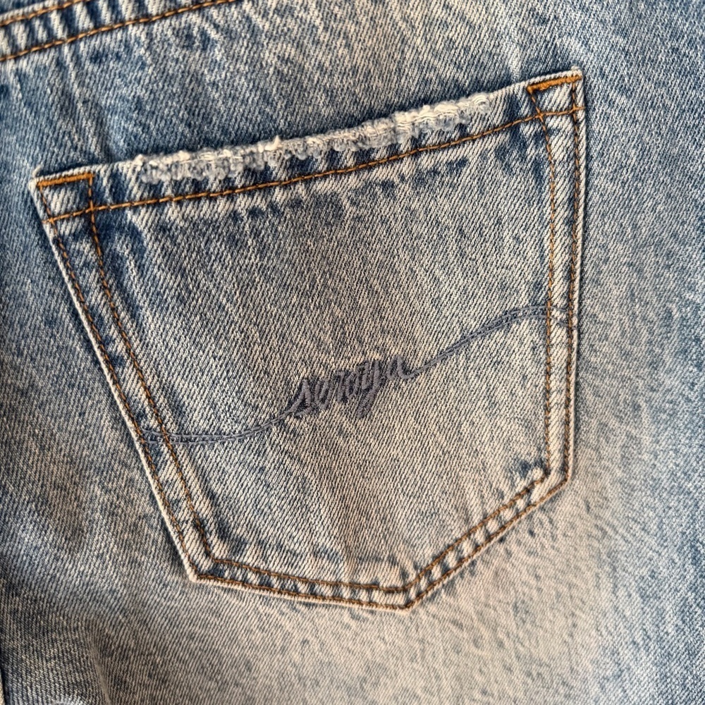 SER.O.YA Margot cuffed boyfriend jeans Light Blue wide leg $328 sz 26 - Picture 10 of 12